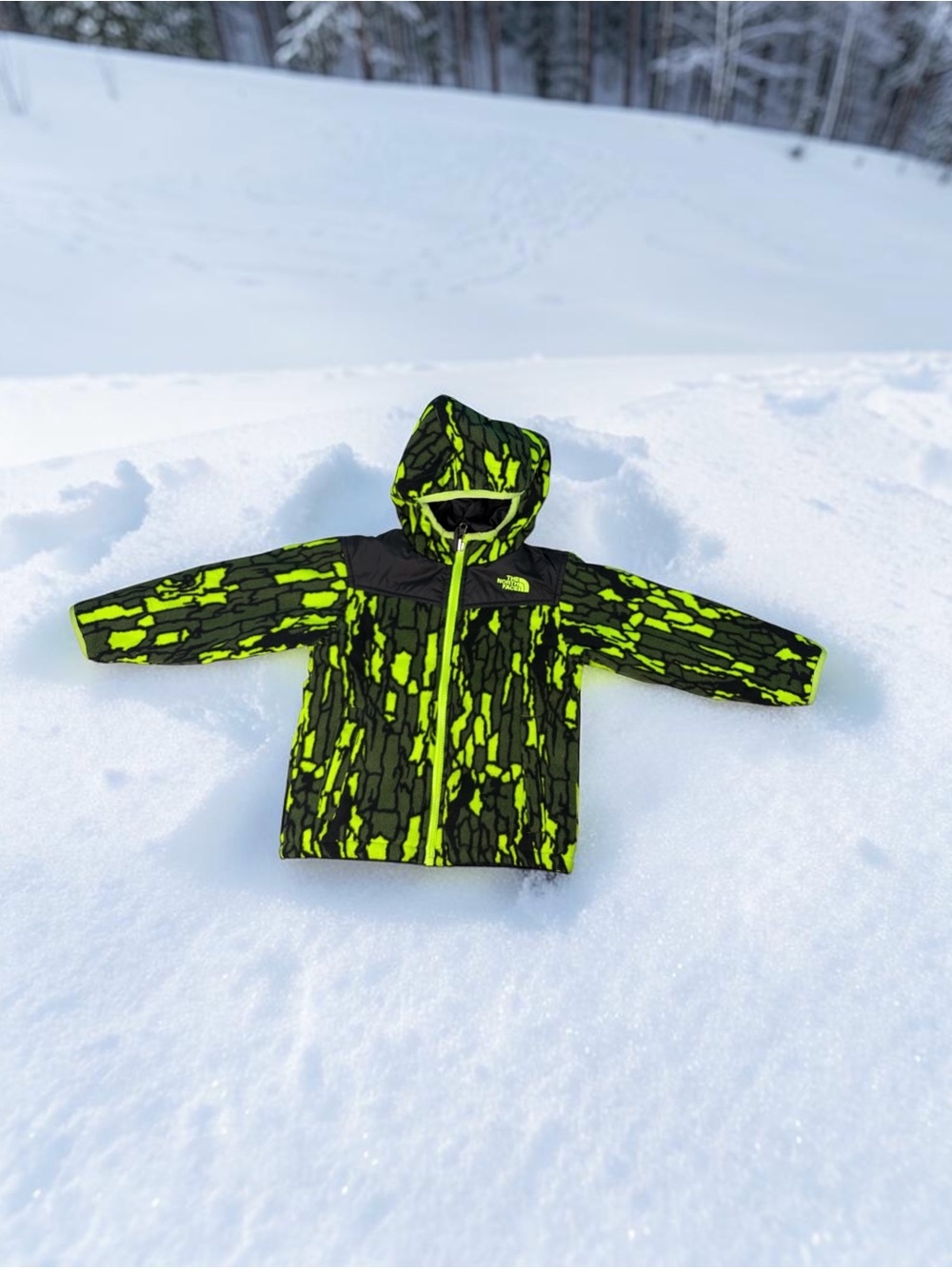 The North Face Tree Bark Camo Reversible Black Jacket Coat 3T